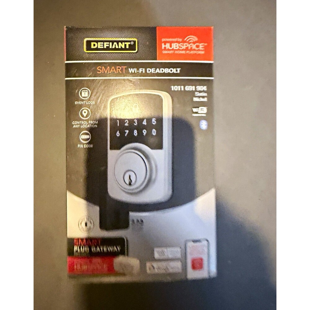 Defiant Wi-Fi/Bluetooth Keypad Smart Deadbolt, Satin Nickel 1011 691 904
